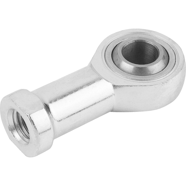 Rod End, Steel, Zinc Plated, M16 Thrd Sz, 28 mm Thrd Lg, 85 mm Overall Lg